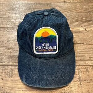 National Park Foundation Great Smoky Mountains Denim‎ Hat H3 Headwear Blue Cap